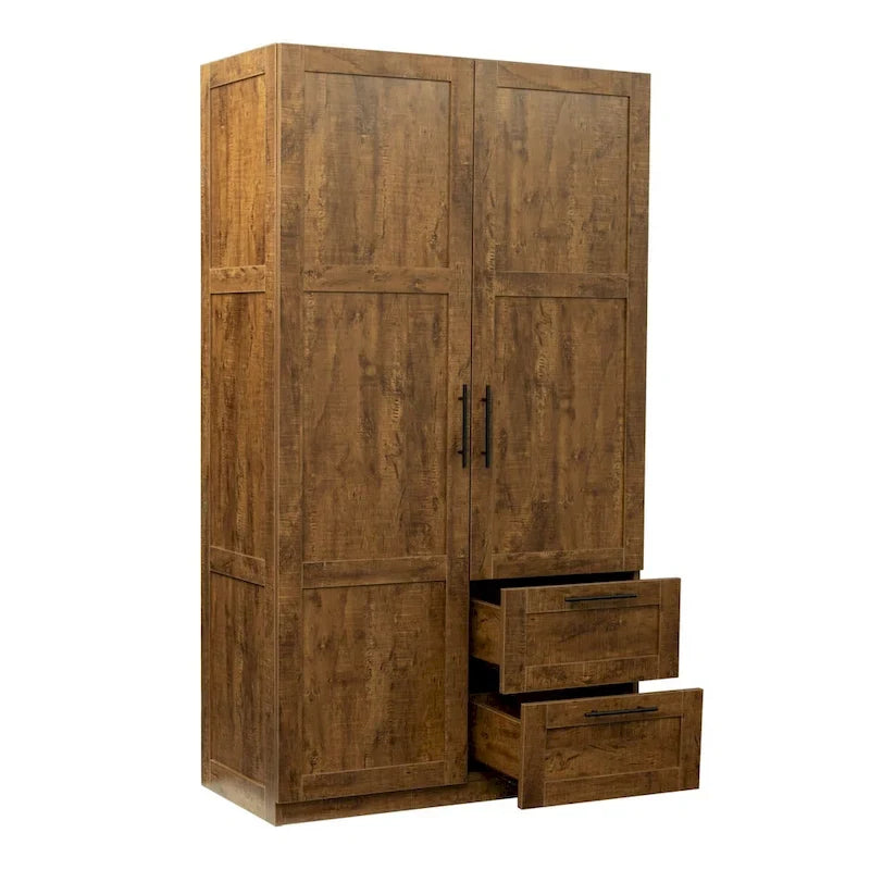 Grande armoire avec 2 tiroirs et 5 espaces de rangement
