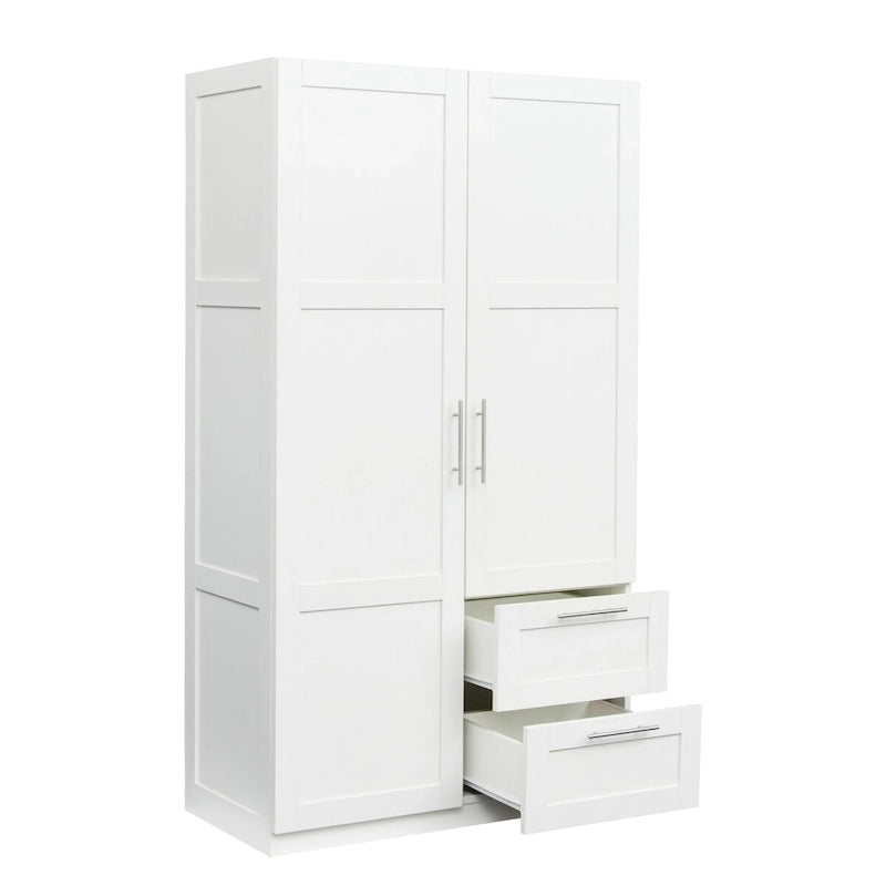 Grande armoire avec 2 tiroirs et 5 espaces de rangement