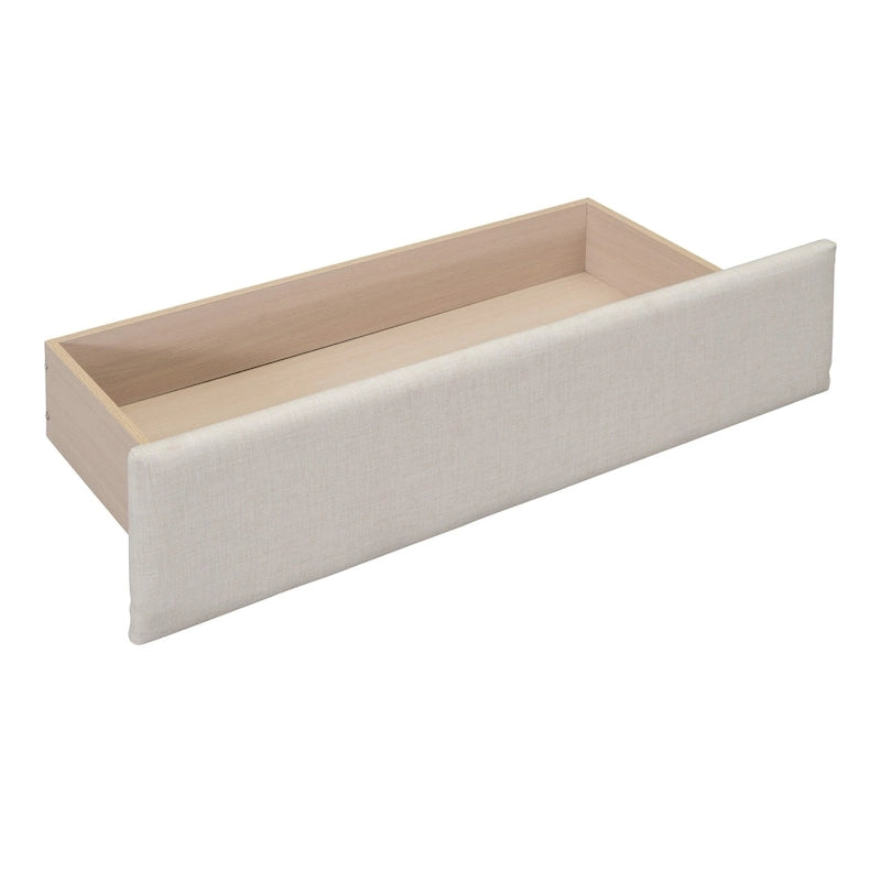 Lit plateforme rembourré de taille double avec 2 tiroirs
