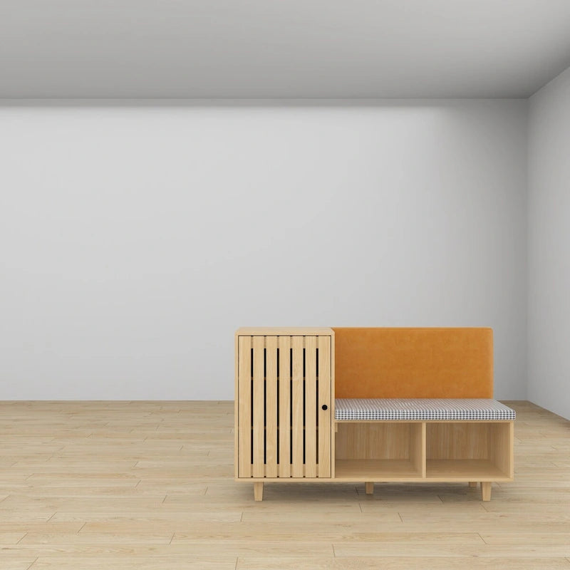 Meuble à chaussures multifonction avec banc capitonné et grand espace de rangement