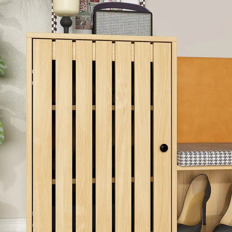 Meuble à chaussures multifonction avec banc capitonné et grand espace de rangement