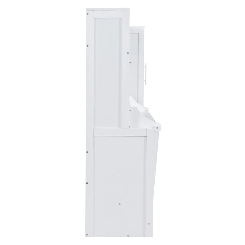 Lit escamotable Queen Size avec armoire et tiroirs, Gris