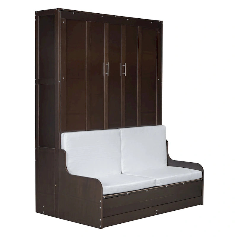 Lit mural escamotable Queen Size avec coussin