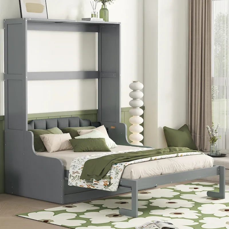 Lit mural escamotable Queen Size avec coussin