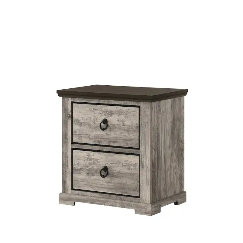 Ensemble de chambre rustique à panneaux gris 5 pièces Aimon