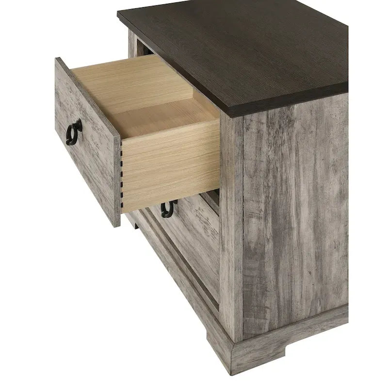 Ensemble de chambre rustique à panneaux gris 5 pièces Aimon