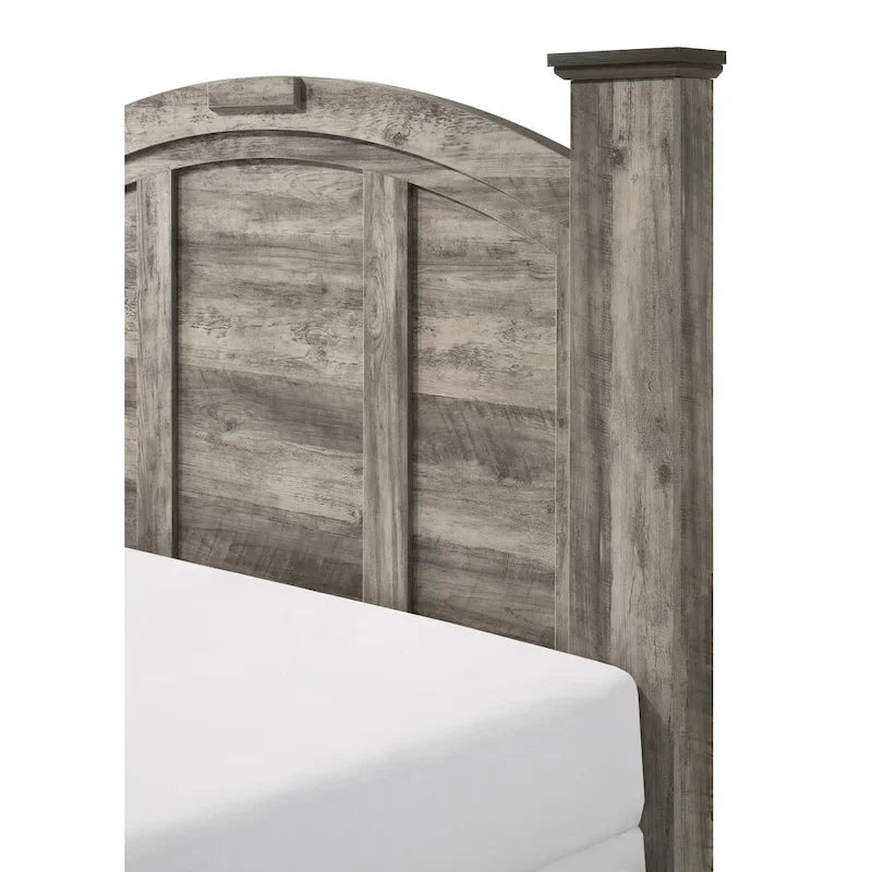 Ensemble de chambre rustique à panneaux gris 5 pièces Aimon