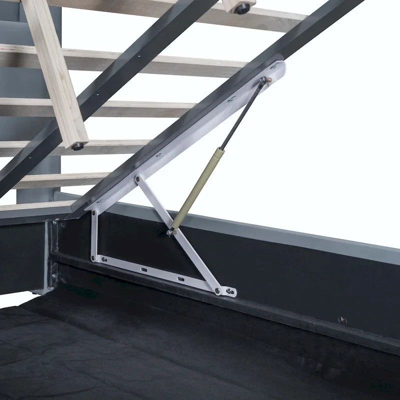 Lit plateforme tapissier Twin XL avec système de rangement hydraulique
