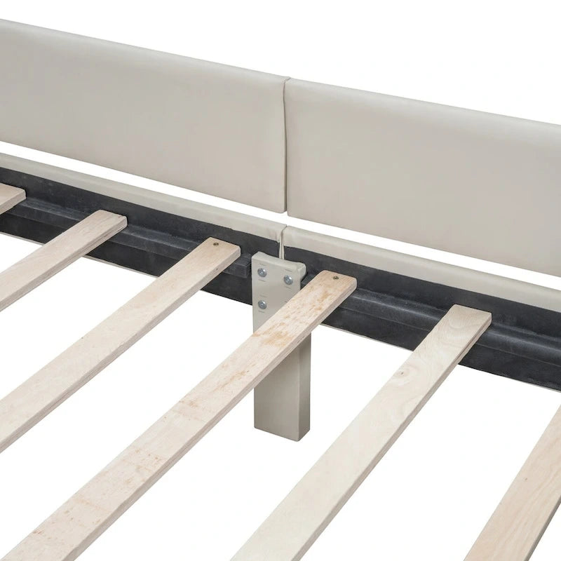 Lit plateforme tapissier Twin XL avec système de rangement hydraulique