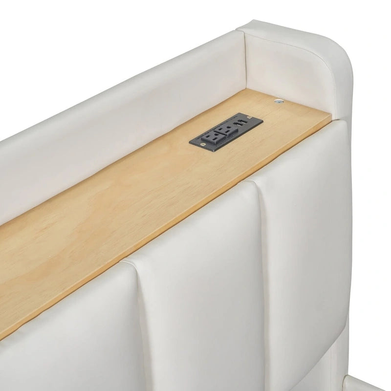 Lit plateforme tapissier Twin XL avec système de rangement hydraulique