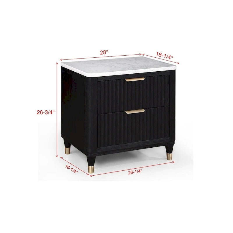 Chambre à coucher 4 pièces Shelby avec panneaux noirs capitonnés