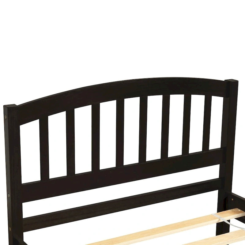 Cadre de lit plateforme double en bois avec lit gigogne