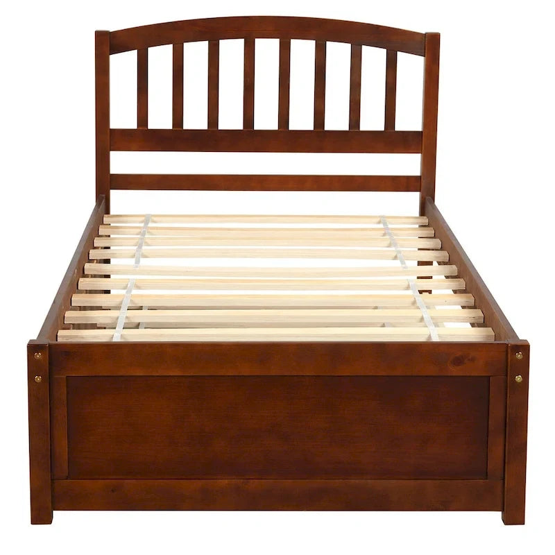 Cadre de lit plateforme double en bois avec lit gigogne