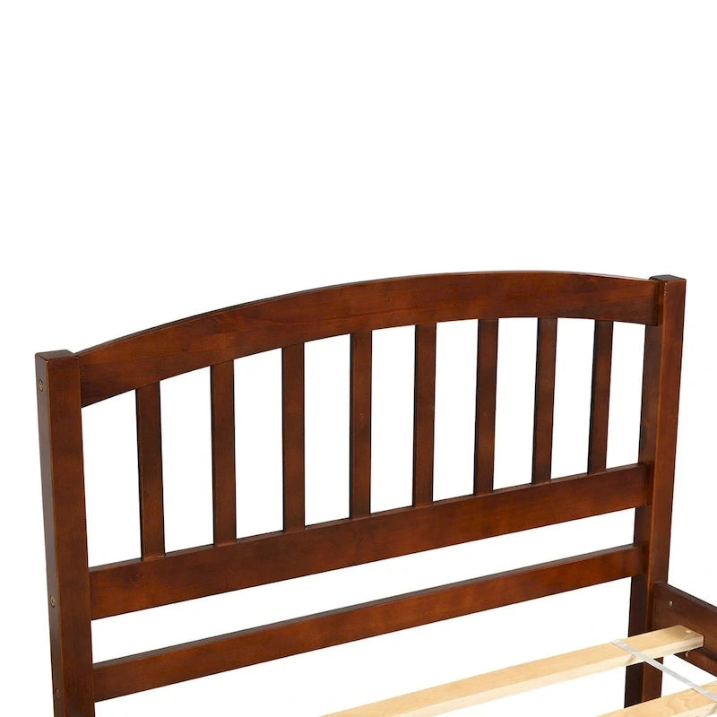 Cadre de lit plateforme double en bois avec lit gigogne