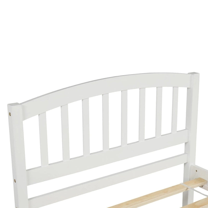 Cadre de lit plateforme double en bois avec lit gigogne
