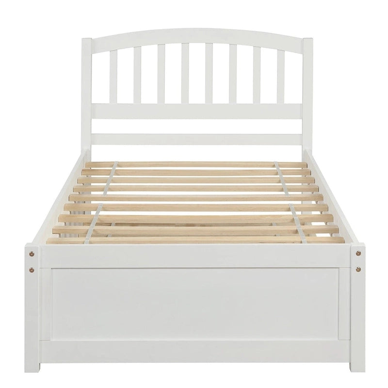 Cadre de lit plateforme double en bois avec lit gigogne