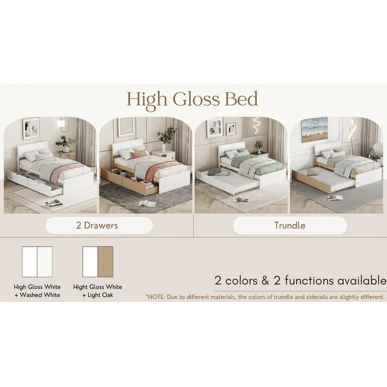 Modern Twin Bed Frame With Trundle