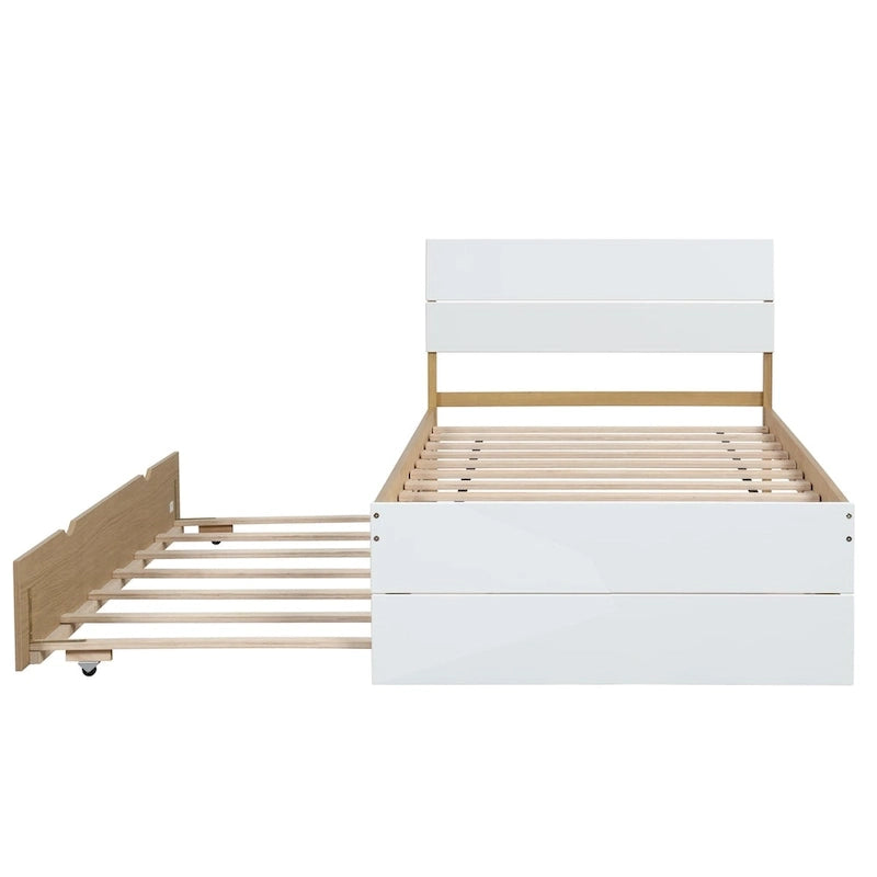Cadre de lit double moderne avec lit gigogne