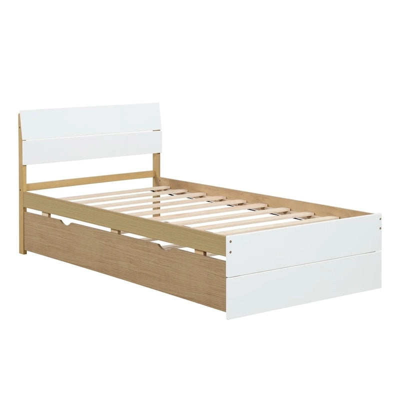 Cadre de lit double moderne avec lit gigogne