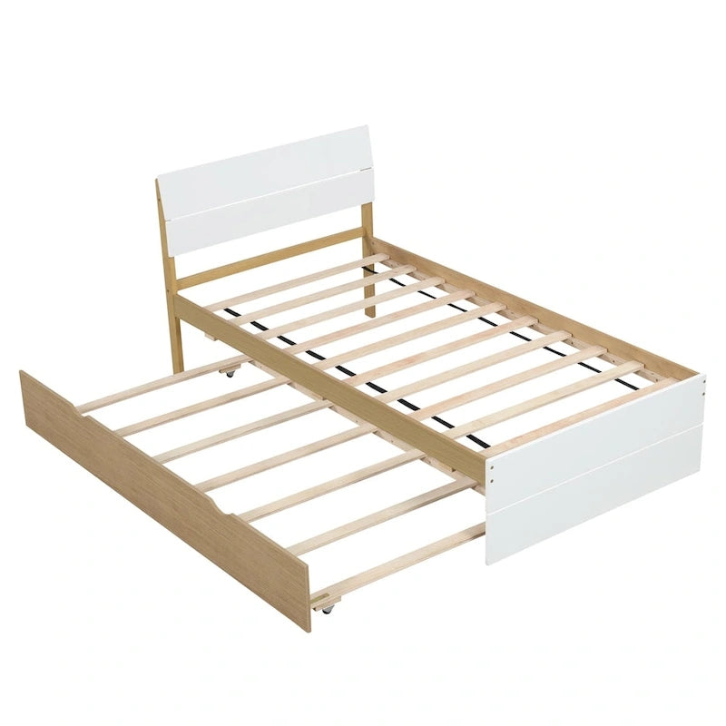 Cadre de lit double moderne avec lit gigogne