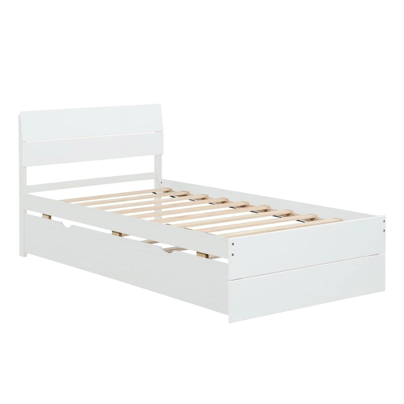 Cadre de lit double moderne avec lit gigogne