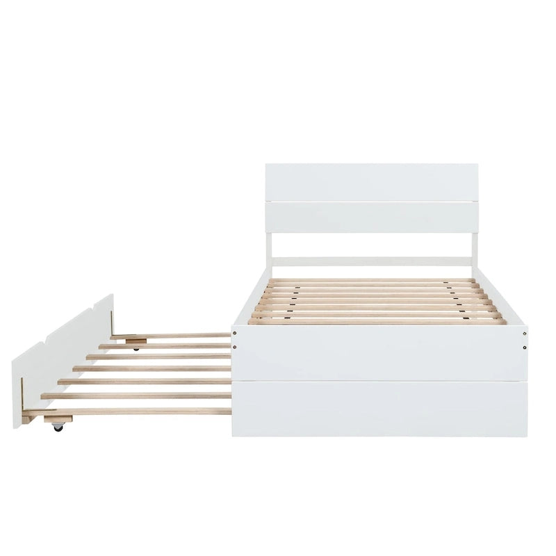 Cadre de lit double moderne avec lit gigogne