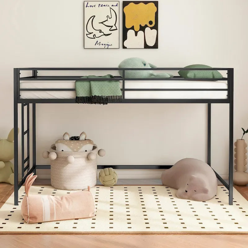 Lit superposé mi-hauteur junior noir Pour chambre à coucher