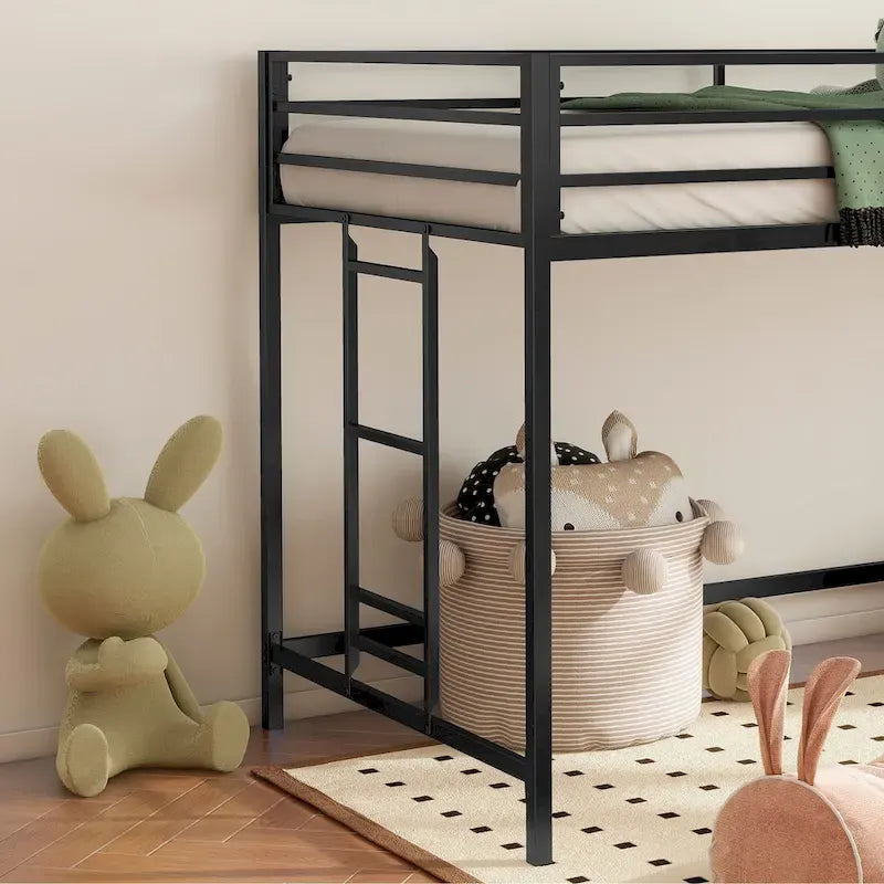 Lit superposé mi-hauteur junior noir Pour chambre à coucher