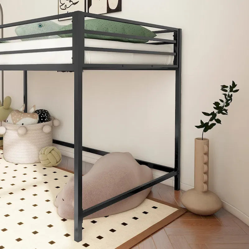 Lit superposé mi-hauteur junior noir Pour chambre à coucher