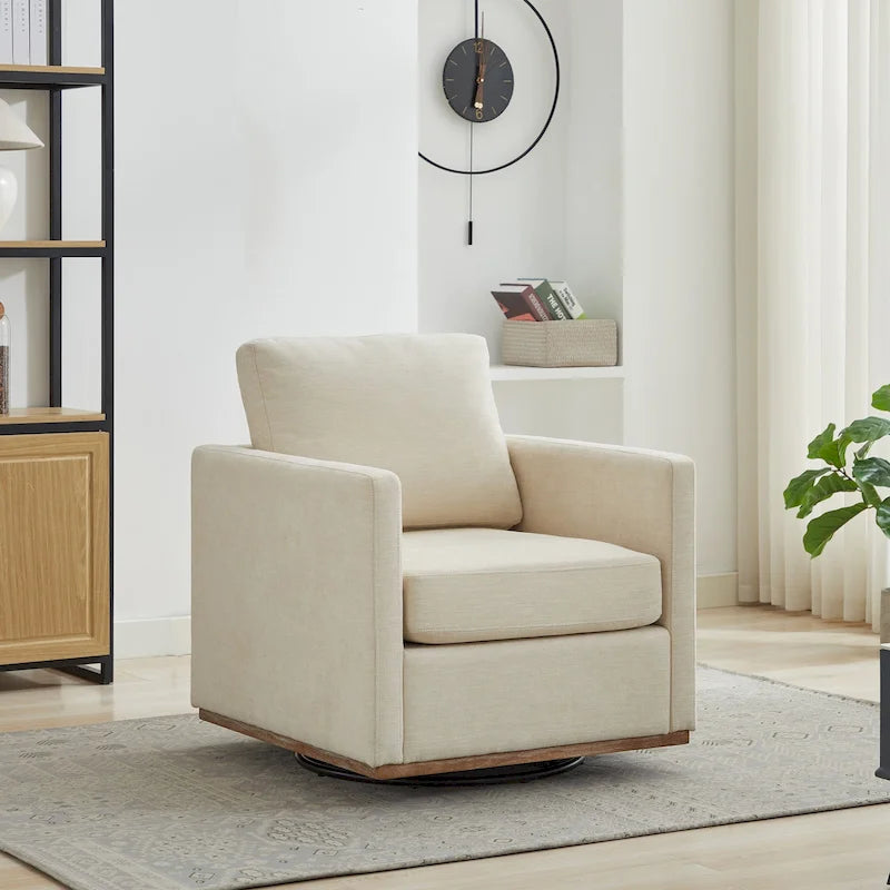 Fauteuil d'appoint pivotant carré rembourré