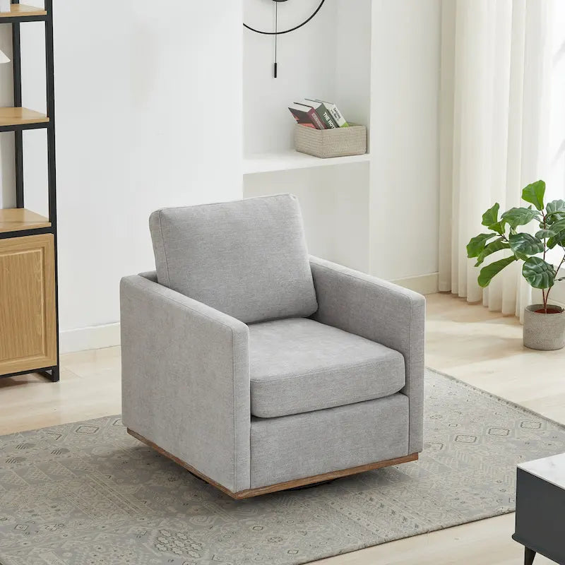 Fauteuil d'appoint pivotant carré rembourré
