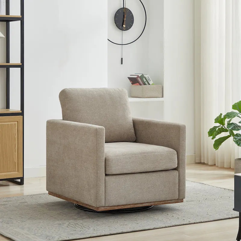 Fauteuil d'appoint pivotant carré rembourré