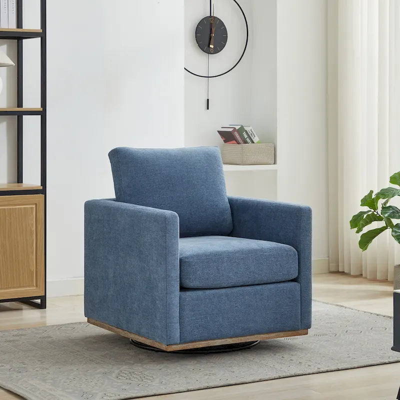 Fauteuil d'appoint pivotant carré rembourré