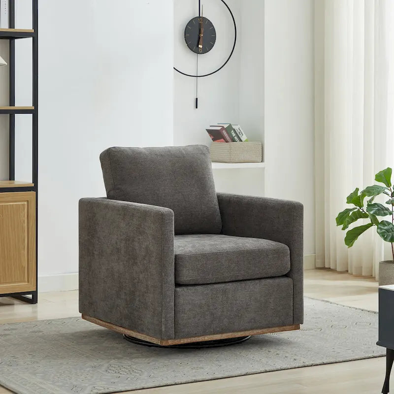 Fauteuil d'appoint pivotant carré rembourré