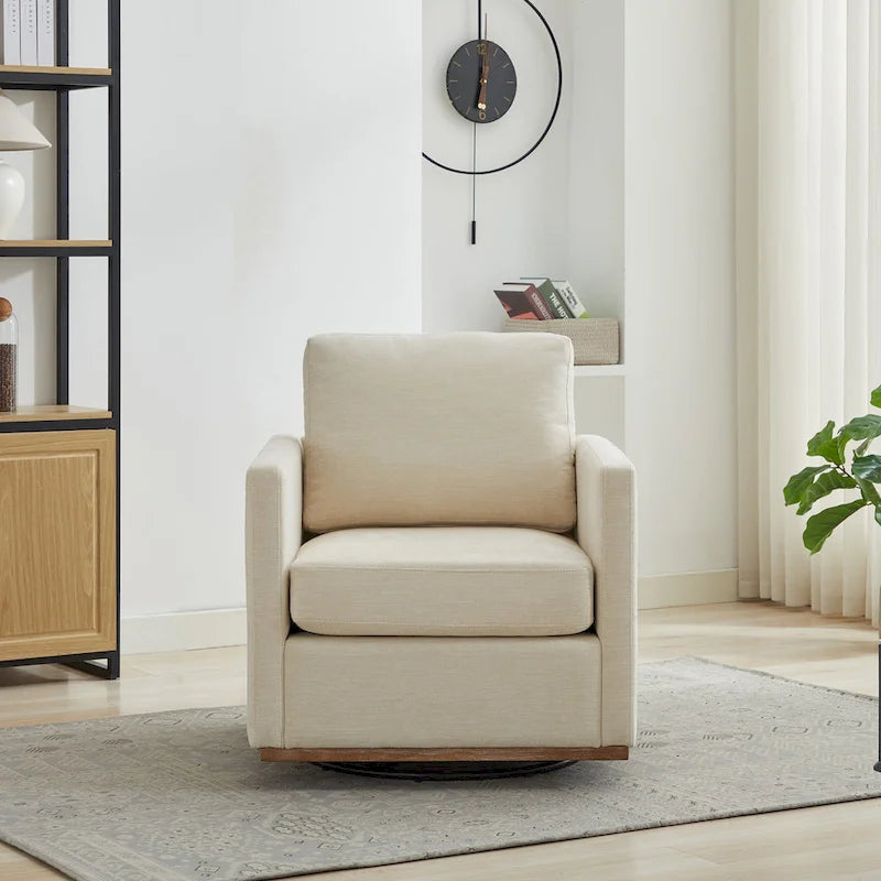 Fauteuil d'appoint pivotant carré rembourré