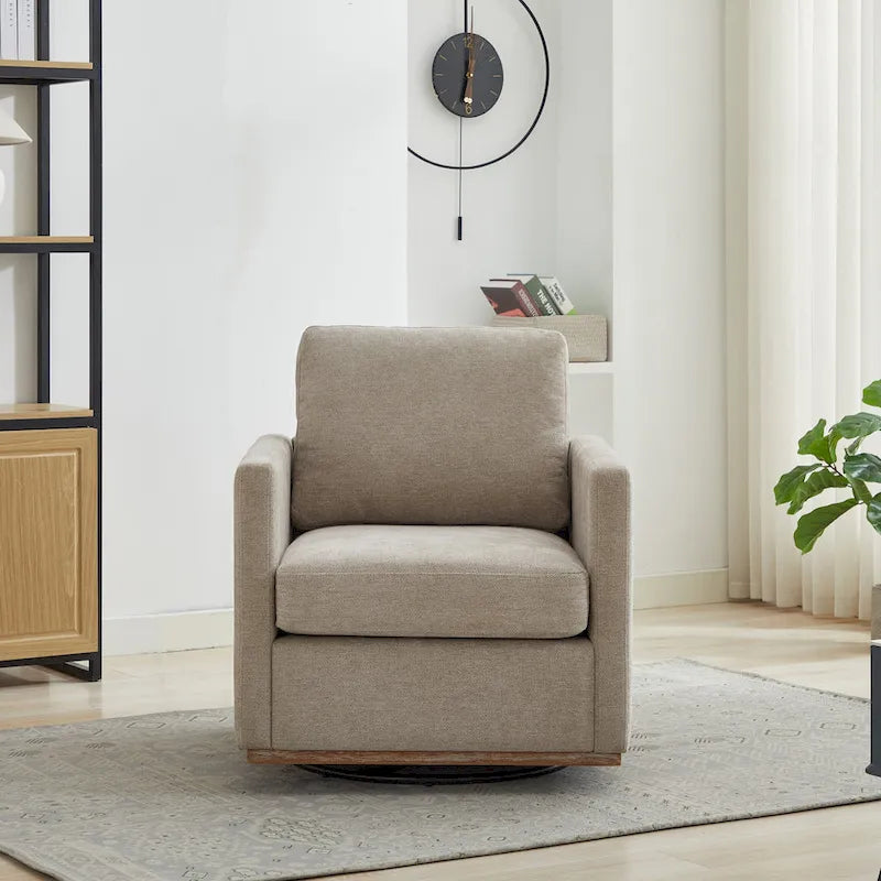 Fauteuil d'appoint pivotant carré rembourré
