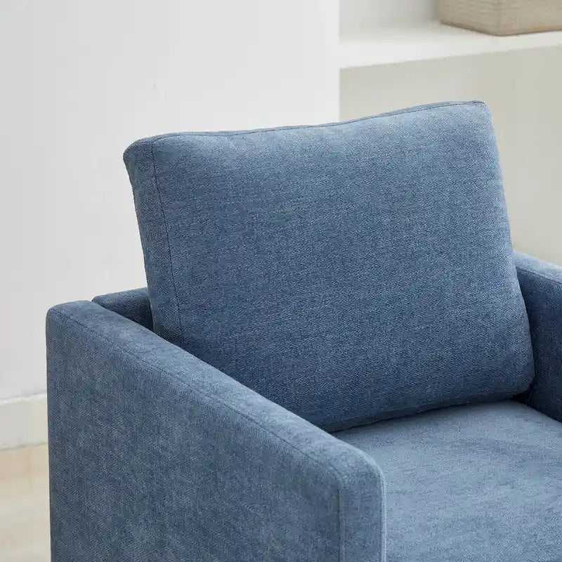 Fauteuil d'appoint pivotant carré rembourré