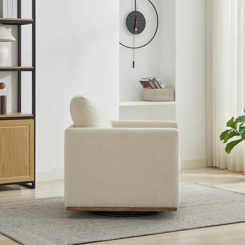 Fauteuil d'appoint pivotant carré rembourré