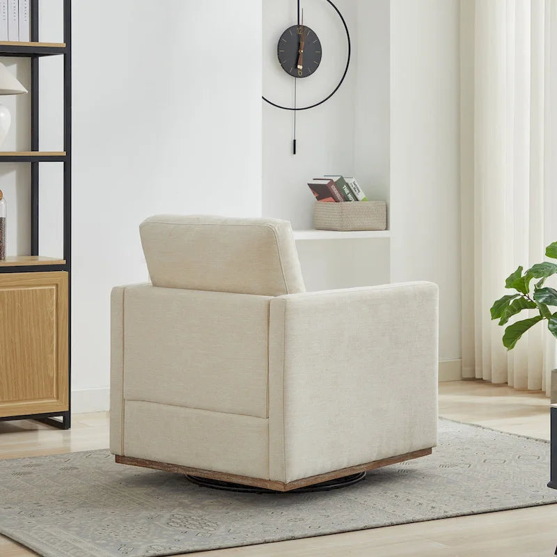 Fauteuil d'appoint pivotant carré rembourré