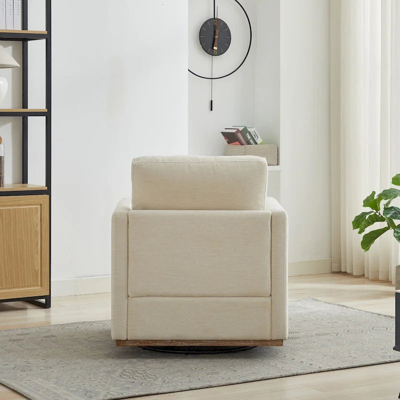 Fauteuil d'appoint pivotant carré rembourré