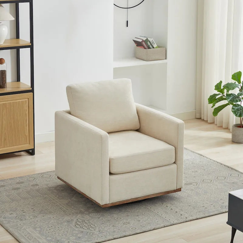 Fauteuil d'appoint pivotant carré rembourré