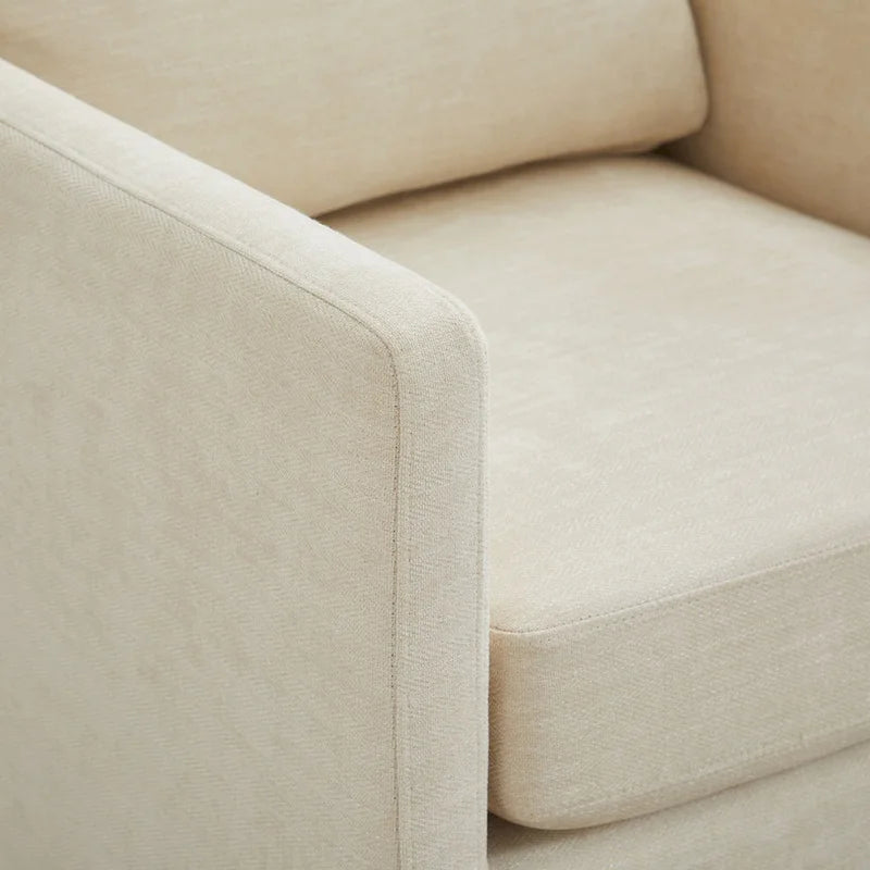 Fauteuil d'appoint pivotant carré rembourré
