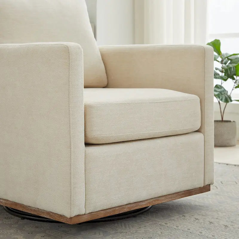 Fauteuil d'appoint pivotant carré rembourré