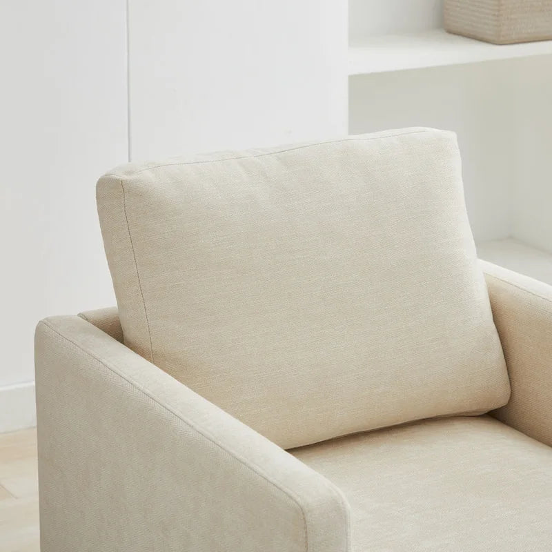 Fauteuil d'appoint pivotant carré rembourré