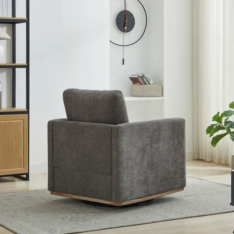 Fauteuil d'appoint pivotant carré rembourré