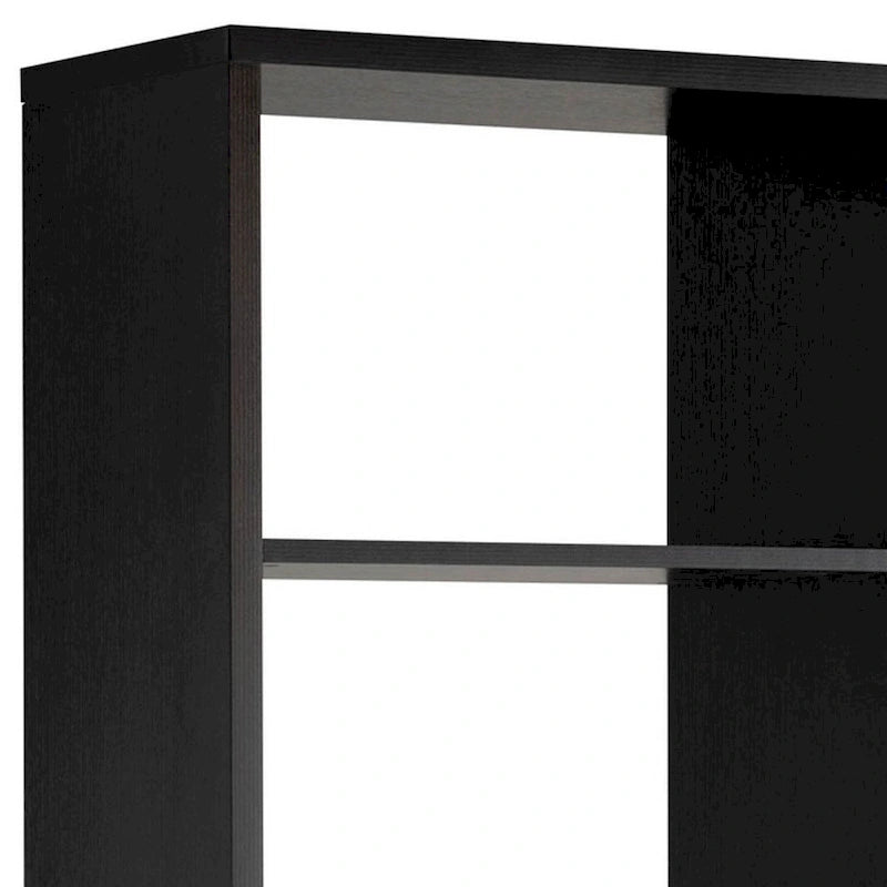 Meuble vitrine moderne de 175 cm avec 7 étagères multiniveaux, 3 portes, noir