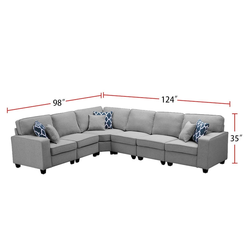 Canapé d'angle modulable 7 places avec pouf