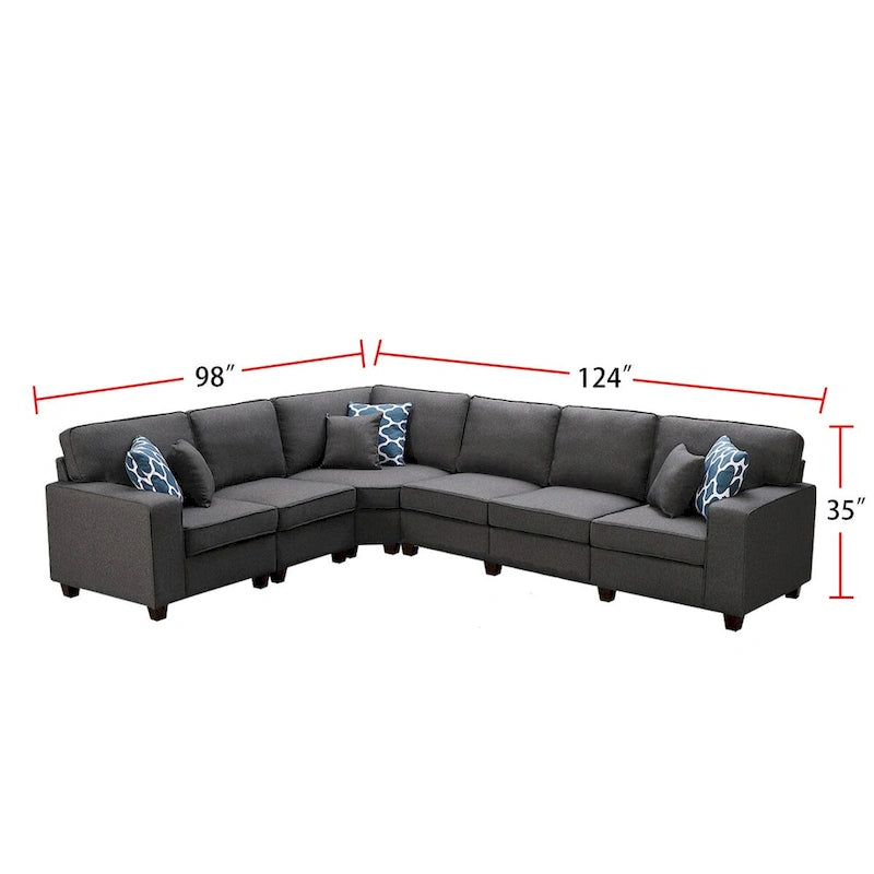 Canapé d'angle modulable 7 places avec pouf