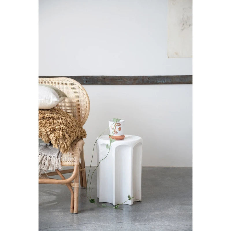 Tabouret ou table d'appoint en grès sculpté