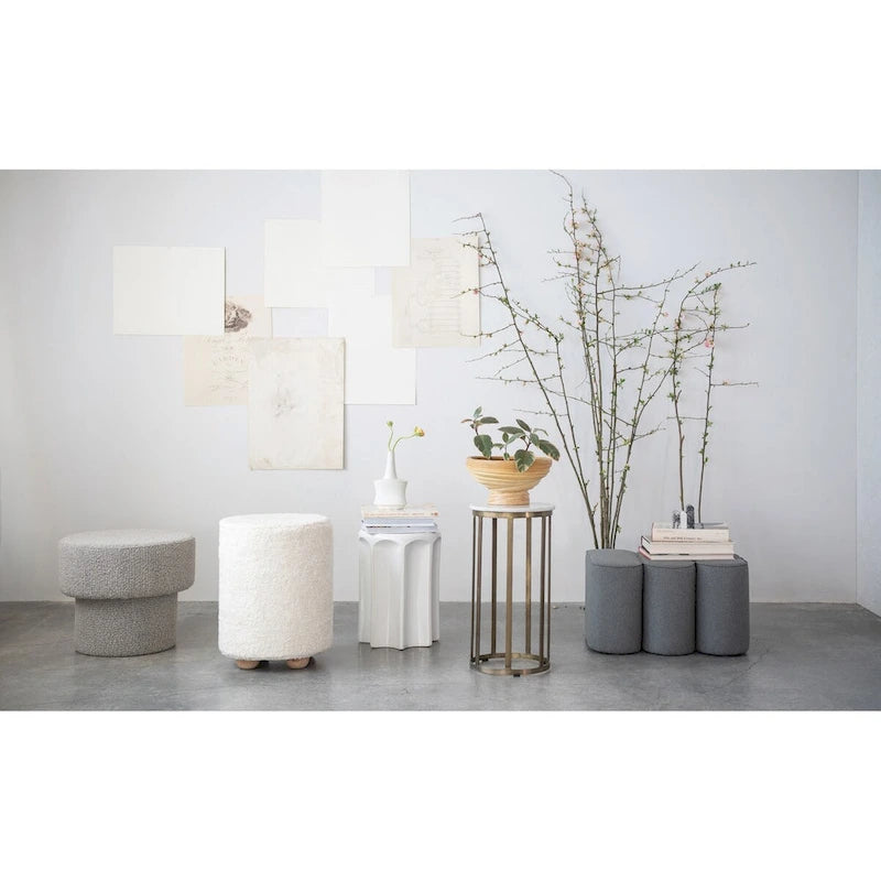 Tabouret ou table d'appoint en grès sculpté